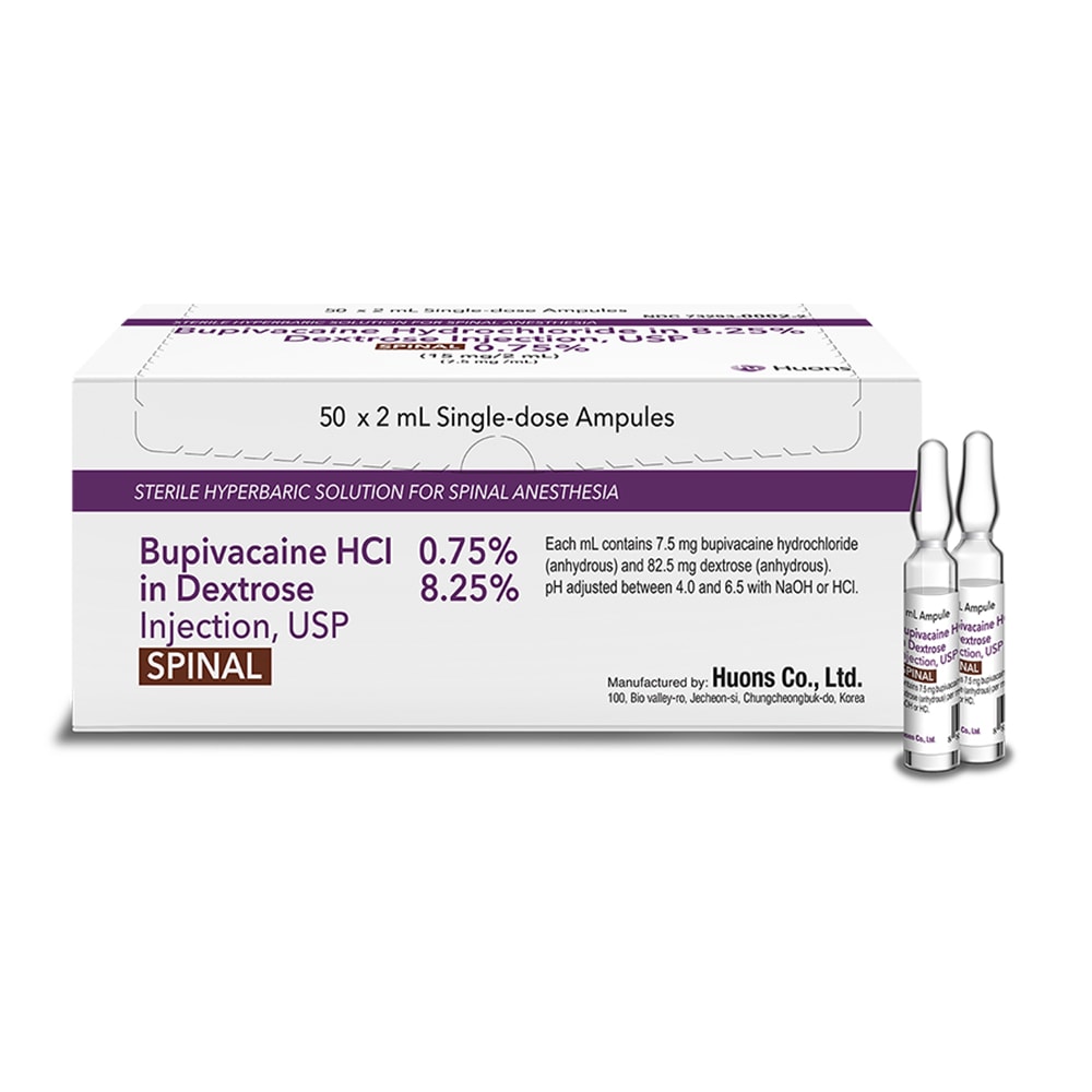 Bupivacaine Hydrochloride USP, 0.75%; 8.25%, 2 mL Ampules